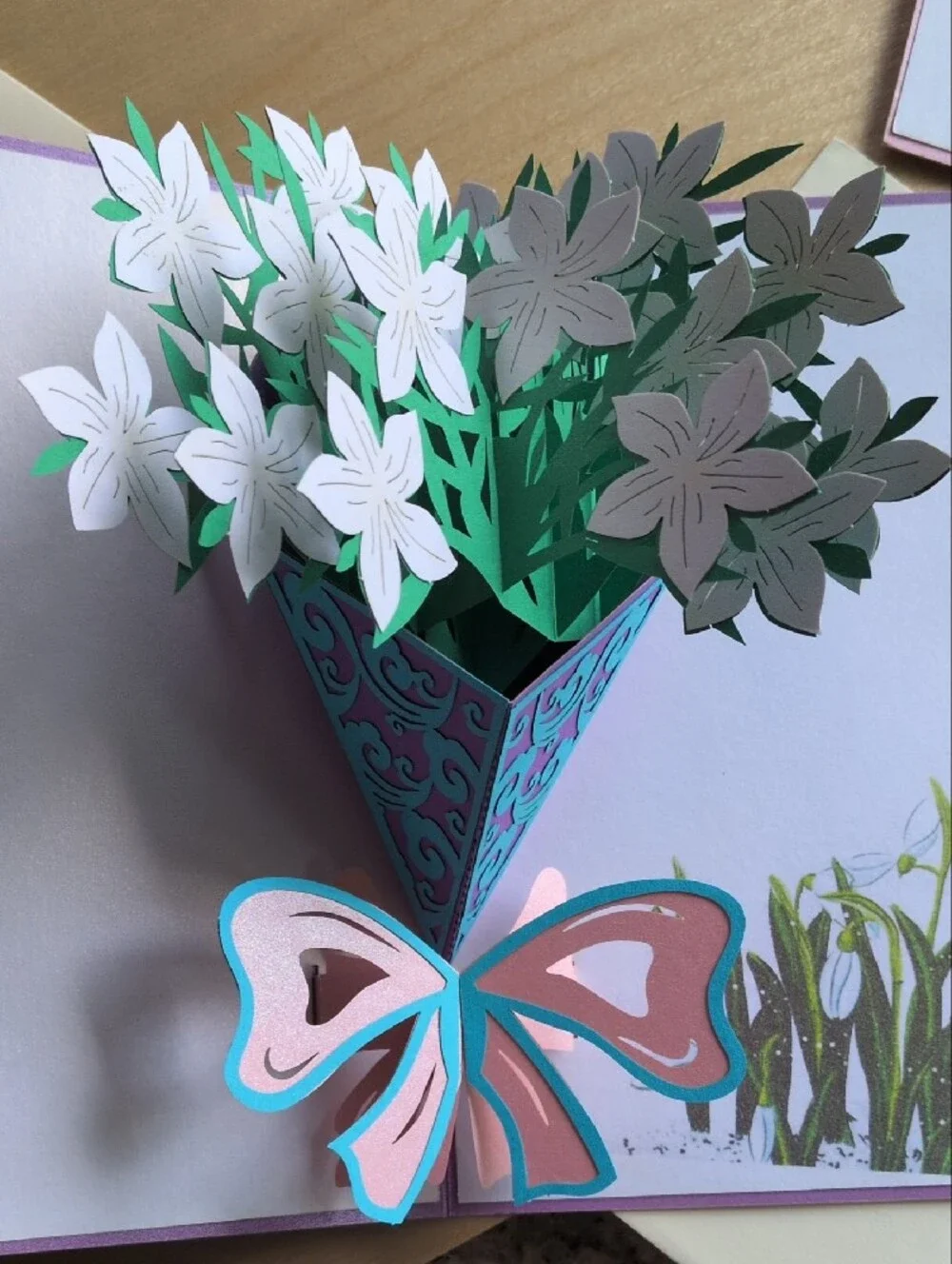 Pop-Up Floral Bouquet 2 Greeting Cards - Vintage With Envelopes